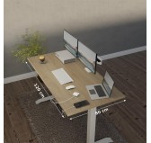 POKAR Bureau avec cadre électrique argenté et plateau Chêne Sonoma 120x80