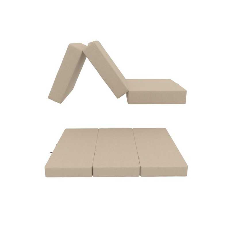 Matelas Pliable pour Invité Camping Voyage 80x195x15 Beige