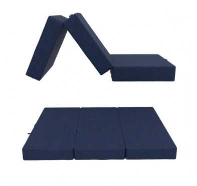 Matelas Pliable pour Invité Camping Voyage 80x195x15 Bleu Foncé