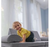 Demi-rouleau pour canapé modulaire pour enfants, gris