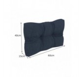 Coussin de Latéral Matelassé pour Palettes 60x40x12 Bleu Foncé