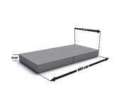 Matelas pliant 160x80x15 cm pour canapé modulaire pour enfants, gris