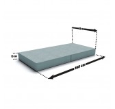 Matelas pliant 160x80x15 cm pour canapé modulaire pour enfants, bleu