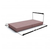 Matelas pliant 160x80x15 cm pour canapé modulaire pour enfants, rose