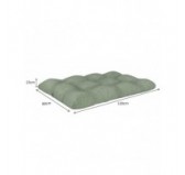 Set de 2 Coussins Matelassés pour Palettes 120x80 + 120x40 Vert