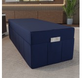 Housse de matelas pliable 160x195x15 cm, Bleu Foncé