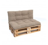 Set de 2 Coussins Matelassés pour Palettes 120x80 + 120x40 Beige