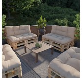 Set de 2 Coussins Matelassés pour Palettes 120x80 + 120x40 Beige