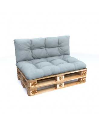Set de 2 Coussins Matelassés pour Palettes 120x80 + 120x40 Bleu