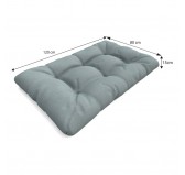 Set de 2 Coussins Matelassés pour Palettes 120x80 + 120x40 Bleu