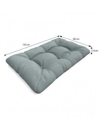 Set de 2 Coussins Matelassés pour Palettes 120x80 + 120x40 Bleu