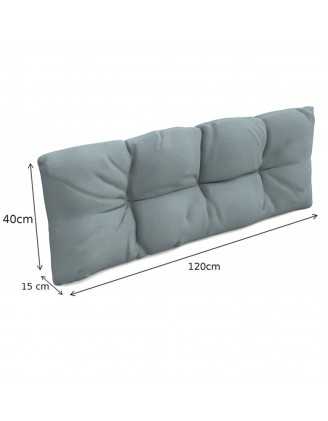 Set de 2 Coussins Matelassés pour Palettes 120x80 + 120x40 Bleu