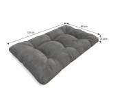Set de 6 Coussins Matelassés pour Palettes 120x80 + 120x40 Gris