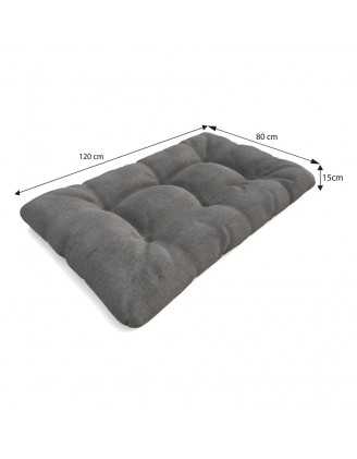 Set de 6 Coussins Matelassés pour Palettes 120x80 + 120x40 Gris