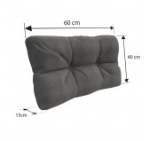 Set de 6 Coussins Matelassés pour Palettes 120x80 + 120x40 Gris
