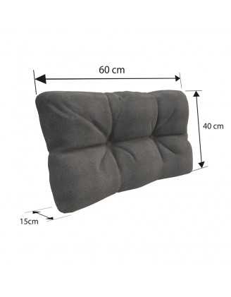Set de 6 Coussins Matelassés pour Palettes 120x80 + 120x40 Gris