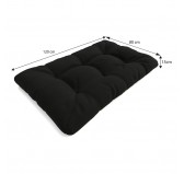Set de 6 Coussins Matelassés pour Palettes 120x80 + 120x40 Noir
