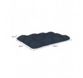 Set de 2 Coussins Matelassés pour Palettes 120x80 + 120x40 Bleu Foncé