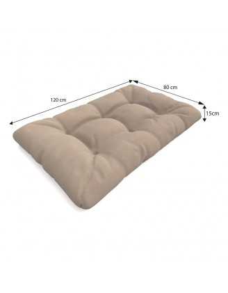 Set de 8 Coussins Matelassés pour Palettes 120x80 + 120x40 Beige