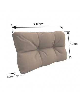 Set de 8 Coussins Matelassés pour Palettes 120x80 + 120x40 Beige