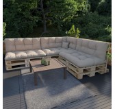 Set de 8 Coussins Matelassés pour Palettes 120x80 + 120x40 Beige