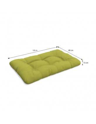 Set de 8 Coussins pour Palette, 3x 120x80 + 3x 120x40 + 60x40 + 40x40, Matelassé, Vert Lime