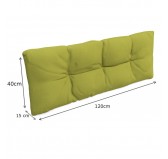 Set de 8 Coussins pour Palette, 3x 120x80 + 3x 120x40 + 60x40 + 40x40, Matelassé, Vert Lime