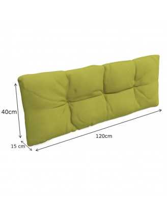 Set de 8 Coussins pour Palette, 3x 120x80 + 3x 120x40 + 60x40 + 40x40, Matelassé, Vert Lime