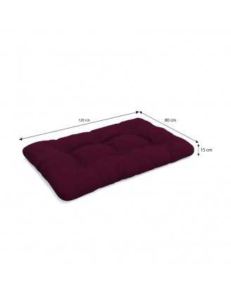 Set de 8 Coussins pour Palette, 3x 120x80 + 3x 120x40 + 60x40 + 40x40, Matelassé, Violet