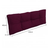 Set de 8 Coussins pour Palette, 3x 120x80 + 3x 120x40 + 60x40 + 40x40, Matelassé, Violet