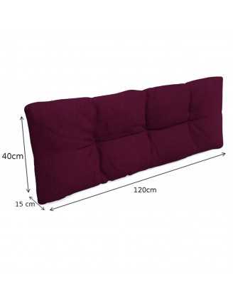 Set de 8 Coussins pour Palette, 3x 120x80 + 3x 120x40 + 60x40 + 40x40, Matelassé, Violet