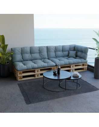 Coussin de Dossier Matelassé pour Palettes 120x40x12 Bleu