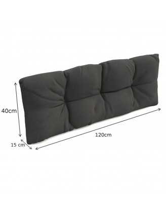 Coussin de Dossier Matelassé pour Palettes 120x40x12 Anthracite