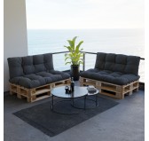 Coussin de Dossier Matelassé pour Palettes 120x40x12 Anthracite