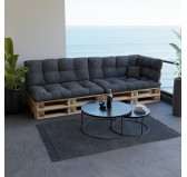 Coussin de Dossier Matelassé pour Palettes 120x40x12 Anthracite