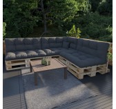 Coussin de Dossier Matelassé pour Palettes 120x40x12 Anthracite