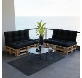 Coussin de Dossier Matelassé pour Palettes 120x40x12 Noir Coussin de Dossier Matelassé pour Palettes 120x40x12 Noir