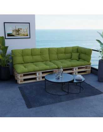 Coussin de Dossier pour Palette, Matelassé, 120x40x12 cm, Vert Lime