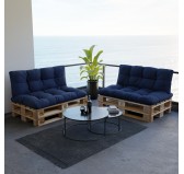 Coussin de Siège Matelassé pour Palettes 120x80x15 Bleu Foncé