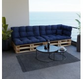 Coussin de Siège Matelassé pour Palettes 120x80x15 Bleu Foncé