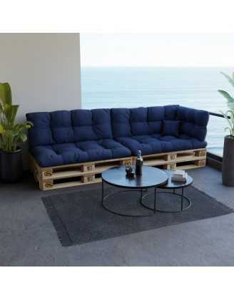 Coussin de Siège Matelassé pour Palettes 120x80x15 Bleu Foncé