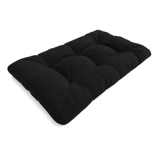 Coussin de Siège Matelassé pour Palettes 120x80x15 Noir
