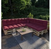 Coussin de Siège pour Palette, Matelassé, 120x80x12 cm, Bordeaux
