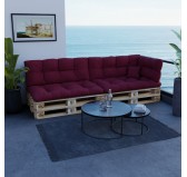 Coussin de Siège pour Palette, Matelassé, 120x80x12 cm, Bordeaux