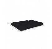 Set de 2 Coussins Matelassés pour Palettes 120x80 + 120x40 Noir