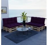 Coussin de Siège pour Palette, Matelassé, 120x80x12 cm, Violet