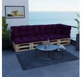 Coussin de Siège pour Palette, Matelassé, 120x80x12 cm, Violet
