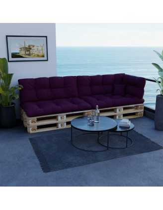 Coussin de Siège pour Palette, Matelassé, 120x80x12 cm, Violet