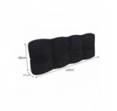 Set de 2 Coussins Matelassés pour Palettes 120x80 + 120x40 Noir