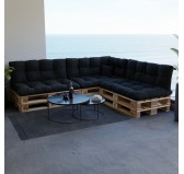 Coussin de Latéral Matelassé pour Palettes 60x40x12 Noir
